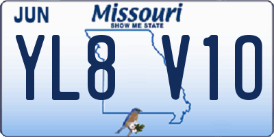MO license plate YL8V1O