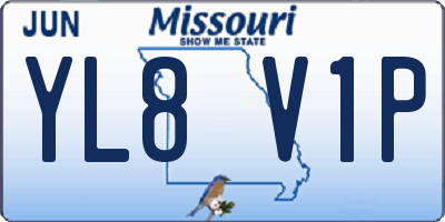 MO license plate YL8V1P