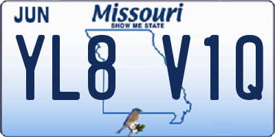 MO license plate YL8V1Q