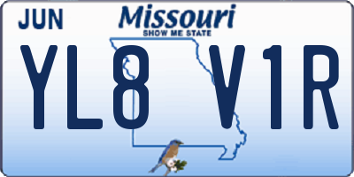 MO license plate YL8V1R