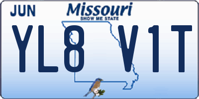 MO license plate YL8V1T