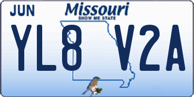 MO license plate YL8V2A