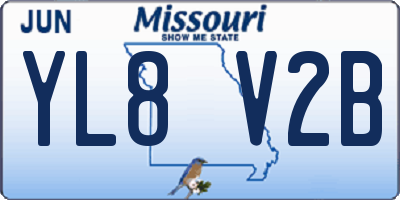 MO license plate YL8V2B
