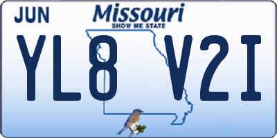 MO license plate YL8V2I