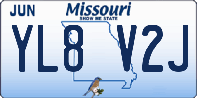 MO license plate YL8V2J