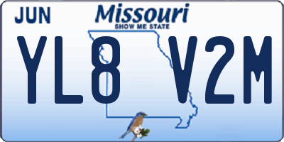 MO license plate YL8V2M