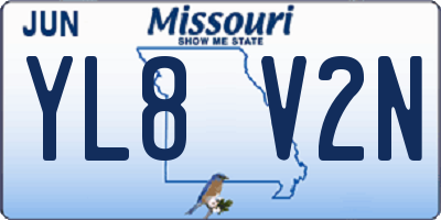 MO license plate YL8V2N
