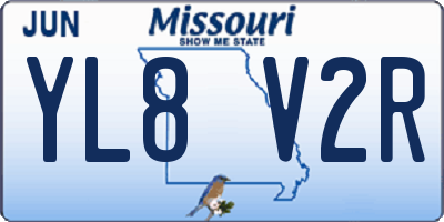 MO license plate YL8V2R