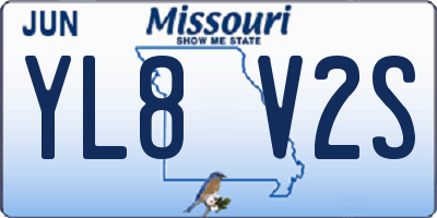 MO license plate YL8V2S
