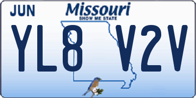 MO license plate YL8V2V