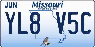 MO license plate YL8V5C