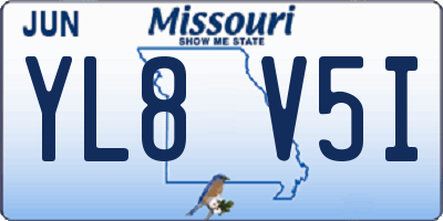 MO license plate YL8V5I