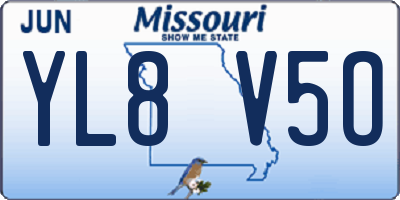 MO license plate YL8V5O