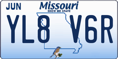 MO license plate YL8V6R