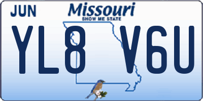 MO license plate YL8V6U