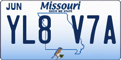 MO license plate YL8V7A