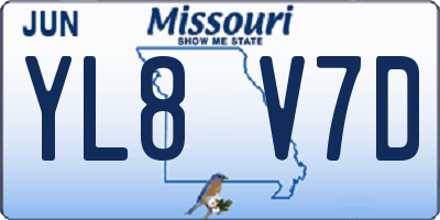 MO license plate YL8V7D