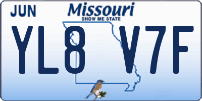 MO license plate YL8V7F