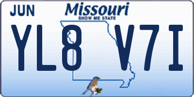 MO license plate YL8V7I