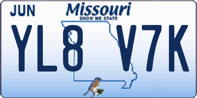 MO license plate YL8V7K