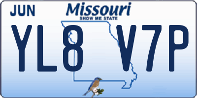 MO license plate YL8V7P