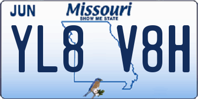 MO license plate YL8V8H