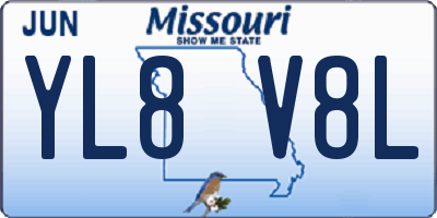 MO license plate YL8V8L