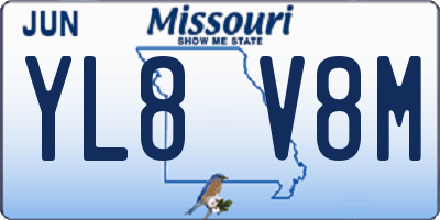 MO license plate YL8V8M