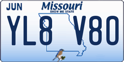 MO license plate YL8V8O