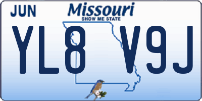MO license plate YL8V9J