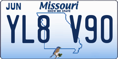 MO license plate YL8V9O