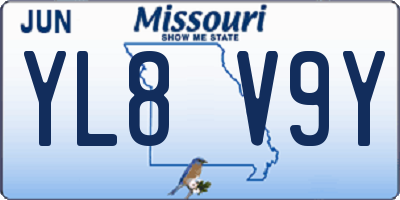 MO license plate YL8V9Y