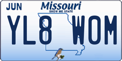 MO license plate YL8W0M