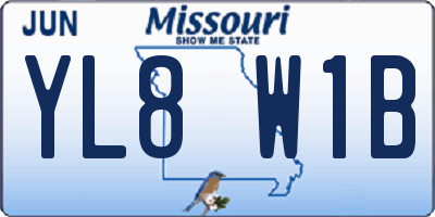 MO license plate YL8W1B