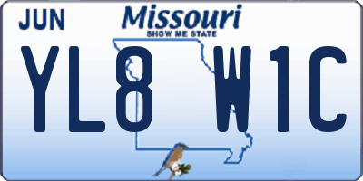 MO license plate YL8W1C