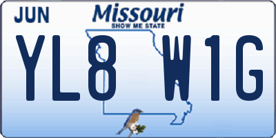 MO license plate YL8W1G