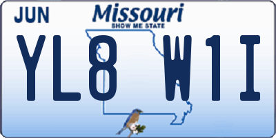 MO license plate YL8W1I