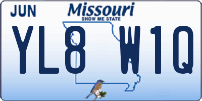 MO license plate YL8W1Q