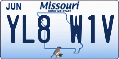 MO license plate YL8W1V