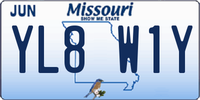 MO license plate YL8W1Y