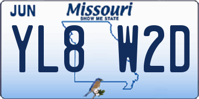 MO license plate YL8W2D