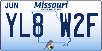 MO license plate YL8W2F