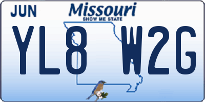 MO license plate YL8W2G