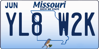 MO license plate YL8W2K