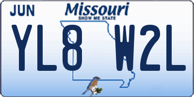 MO license plate YL8W2L