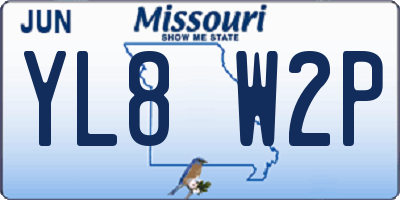 MO license plate YL8W2P