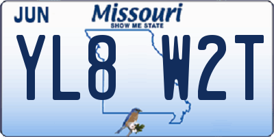MO license plate YL8W2T