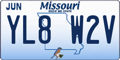 MO license plate YL8W2V