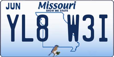MO license plate YL8W3I