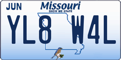MO license plate YL8W4L
